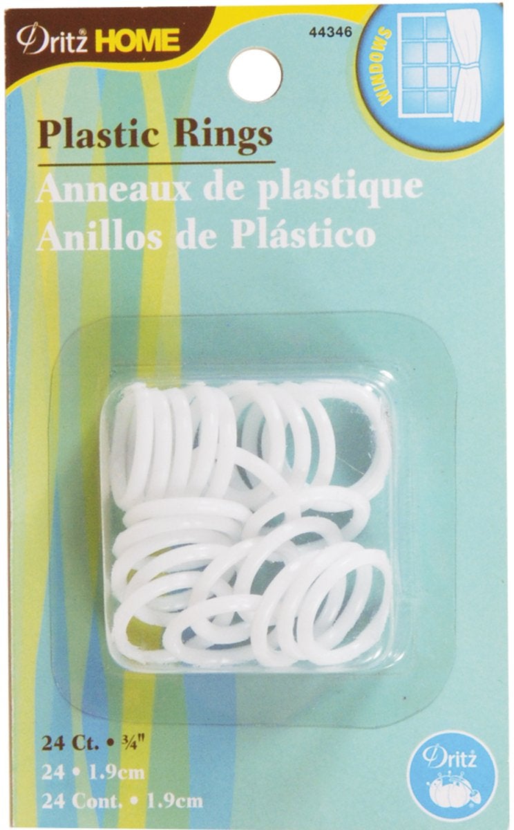 Dritz Home 44346 Plastic Rings  3/4-Inch  White (24-Piece) - Image 1
